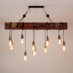 Wood Hanging Multi Electrolier Chandelier