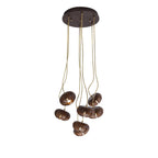 Wood Pumpkin Cluster Gasolier Chandelier