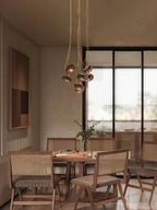 Wood Pumpkin Cluster Gasolier Chandelier