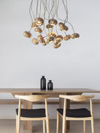 Wood Pumpkin Cluster Gasolier Chandelier