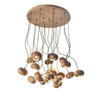 Wood Pumpkin Cluster Gasolier Chandelier