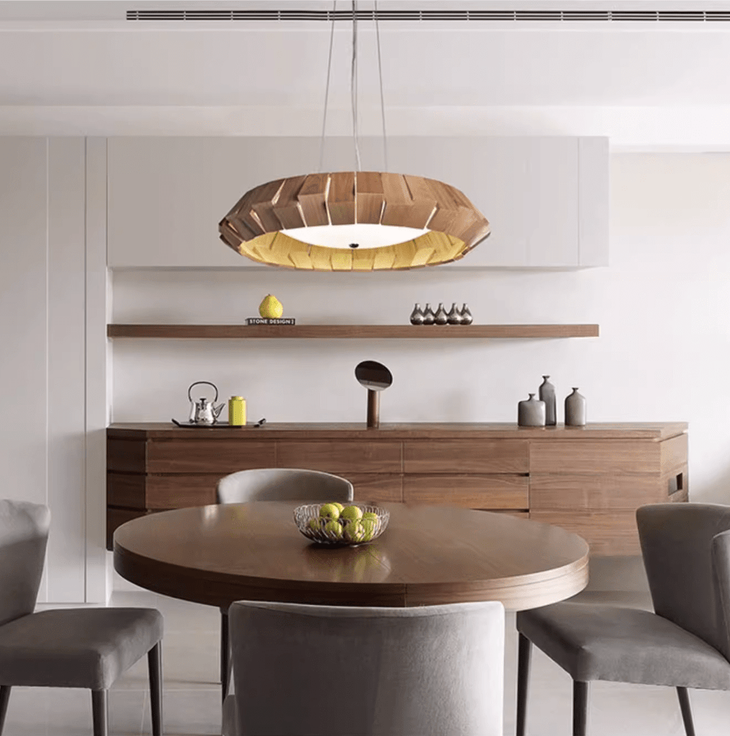 Wooden Patchwork Ring Chandelier