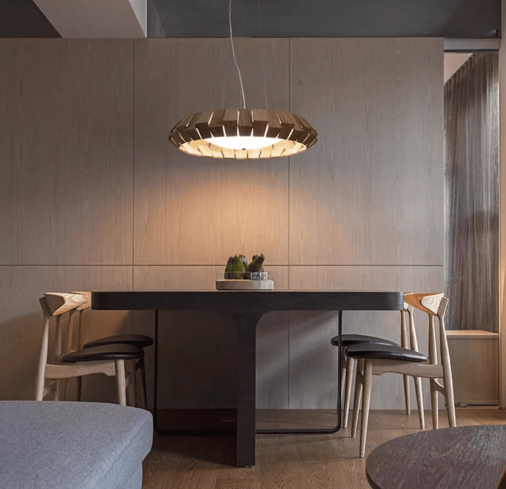 Wooden Patchwork Ring Chandelier