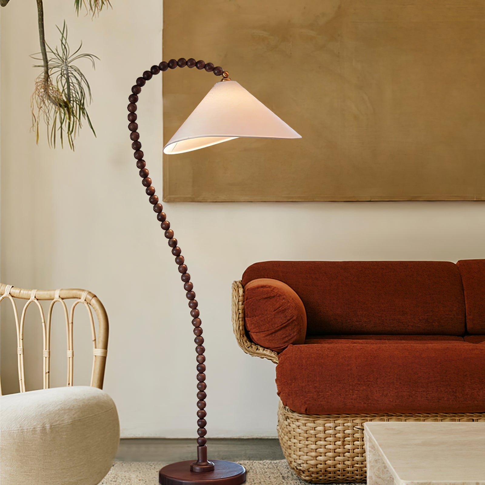 Wooden Bead Floor-mounted Lamp Floor Lamp