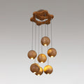 Wooden Orb Sphere Cluster Houselight Pendant Light