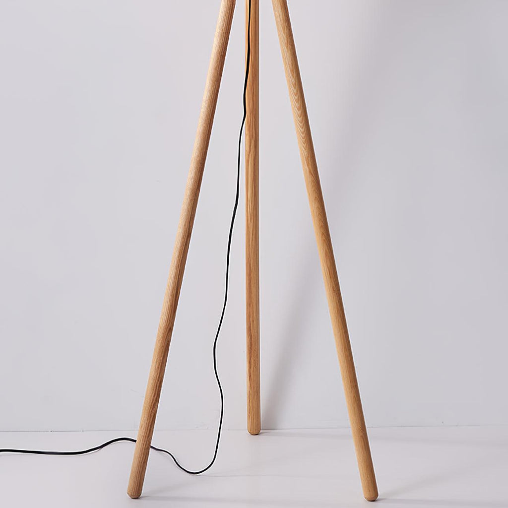 Wooden Pumpkin Uplight Lamp Floor Lamp