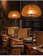 Wooden Pumpkin Ceiling light fitting Pendant Lamp