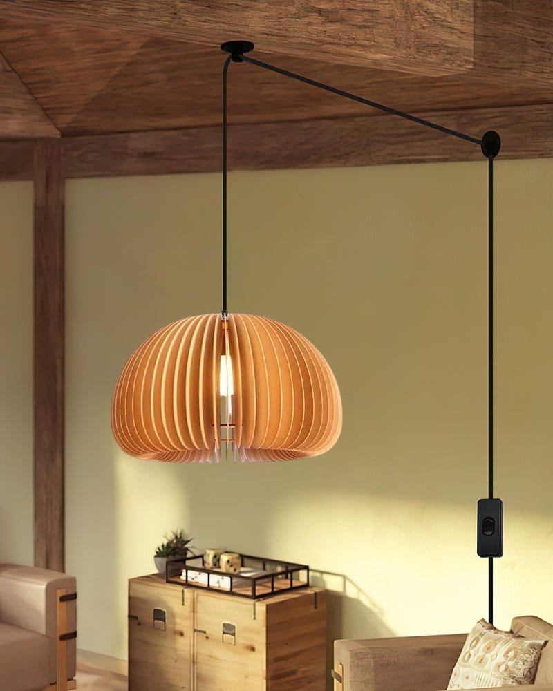 Wooden Pumpkin Houselight Swag Lights
