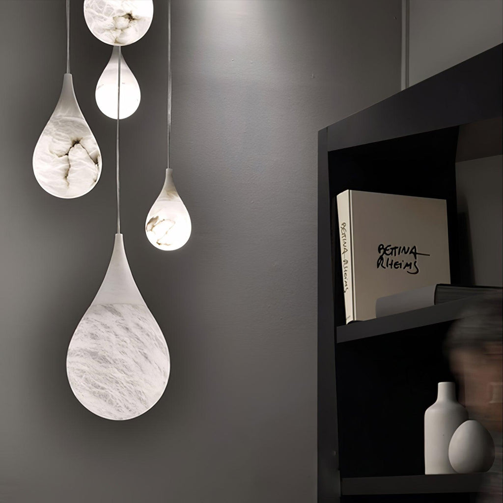 Alabaster Raindrop Pendant Light