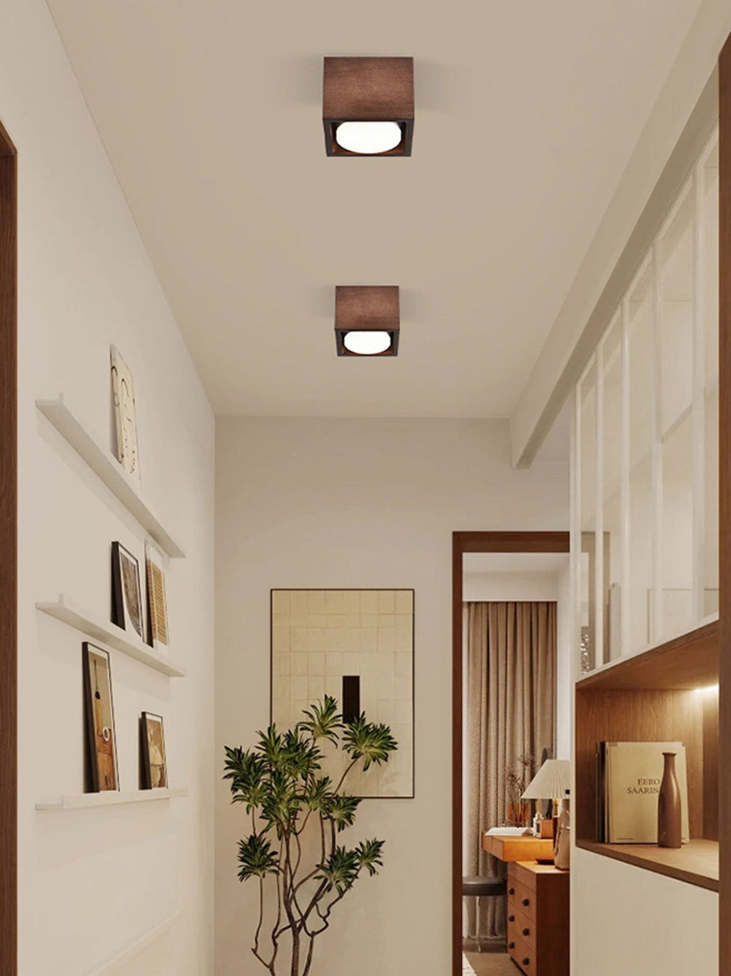 Cubora Minimal Wood Ceiling Light