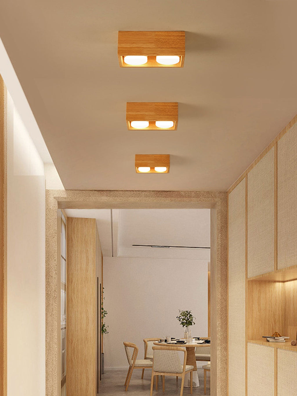 Cubora Minimal Wood Ceiling Light