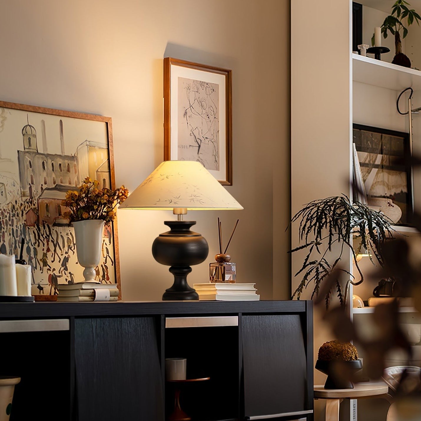 Hanori Blossom Wood Table Lamp