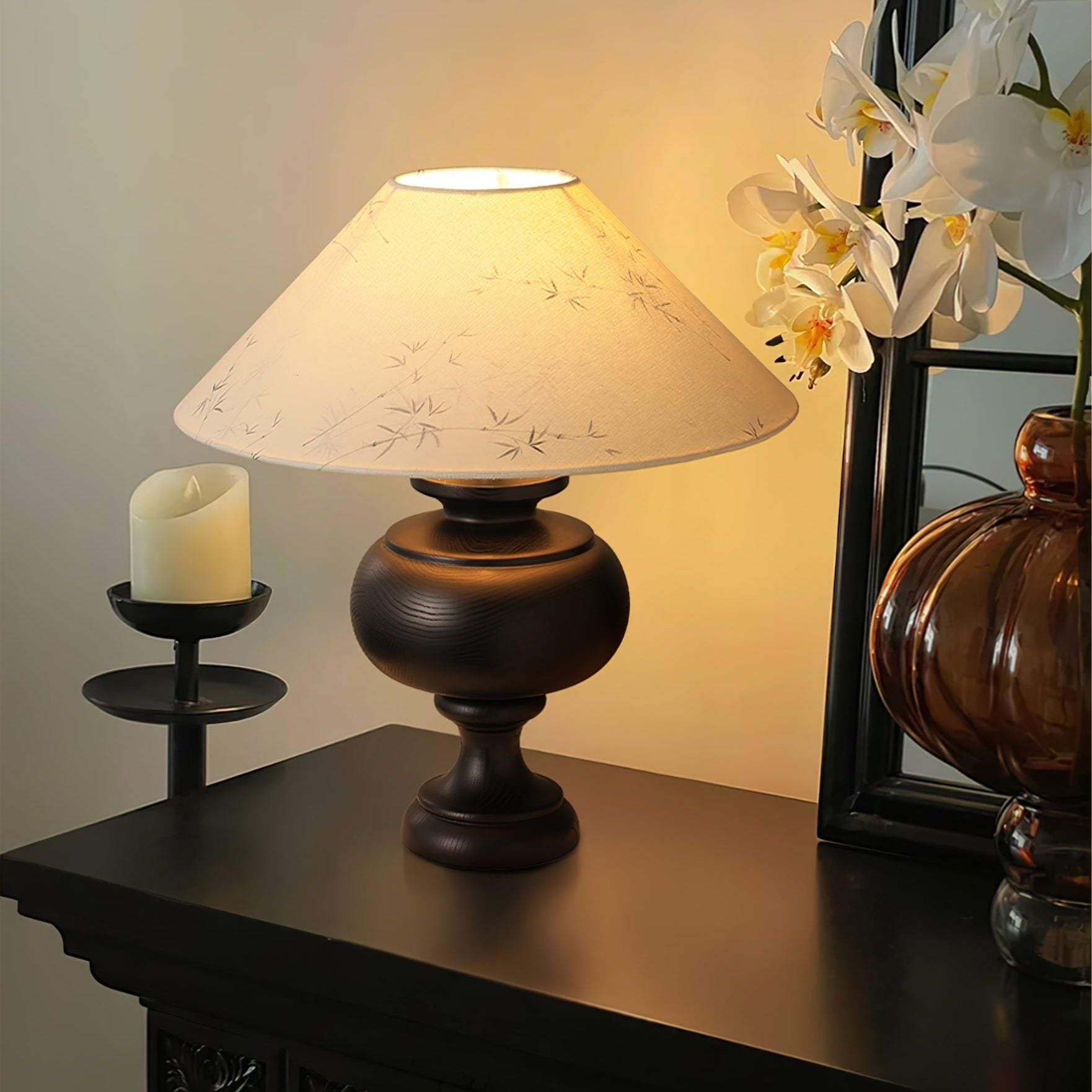 Hanori Blossom Wood Table Lamp
