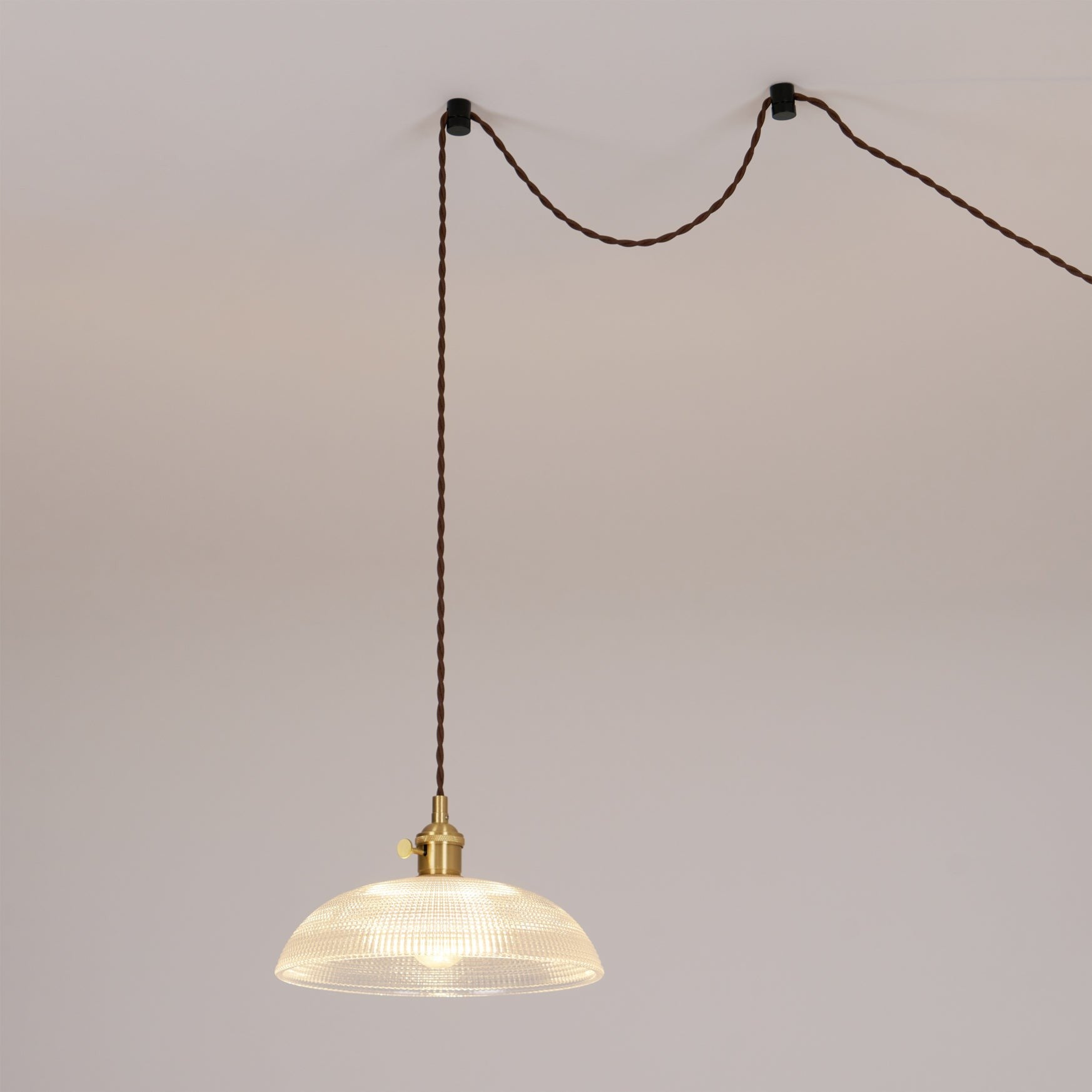 Heliora Ribbed Glass Pendant