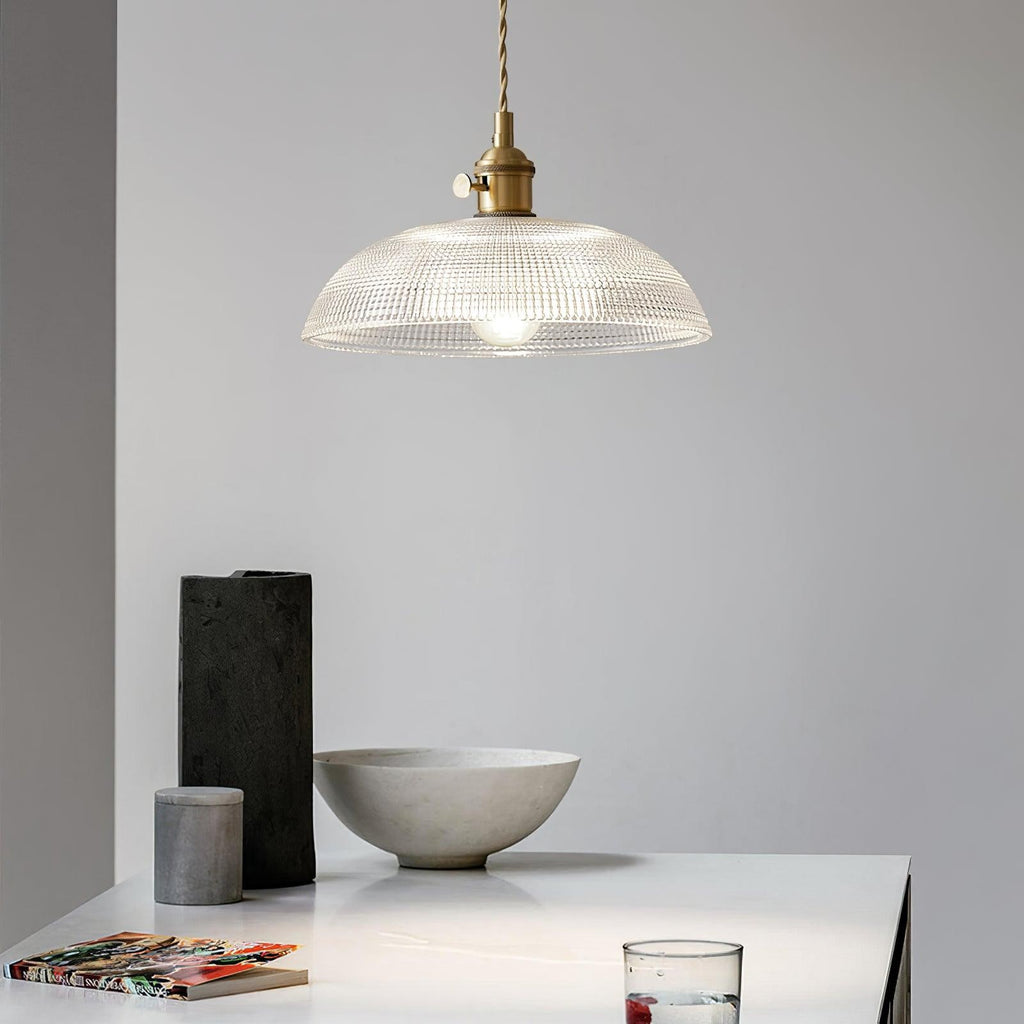 Heliora Ribbed Glass Pendant