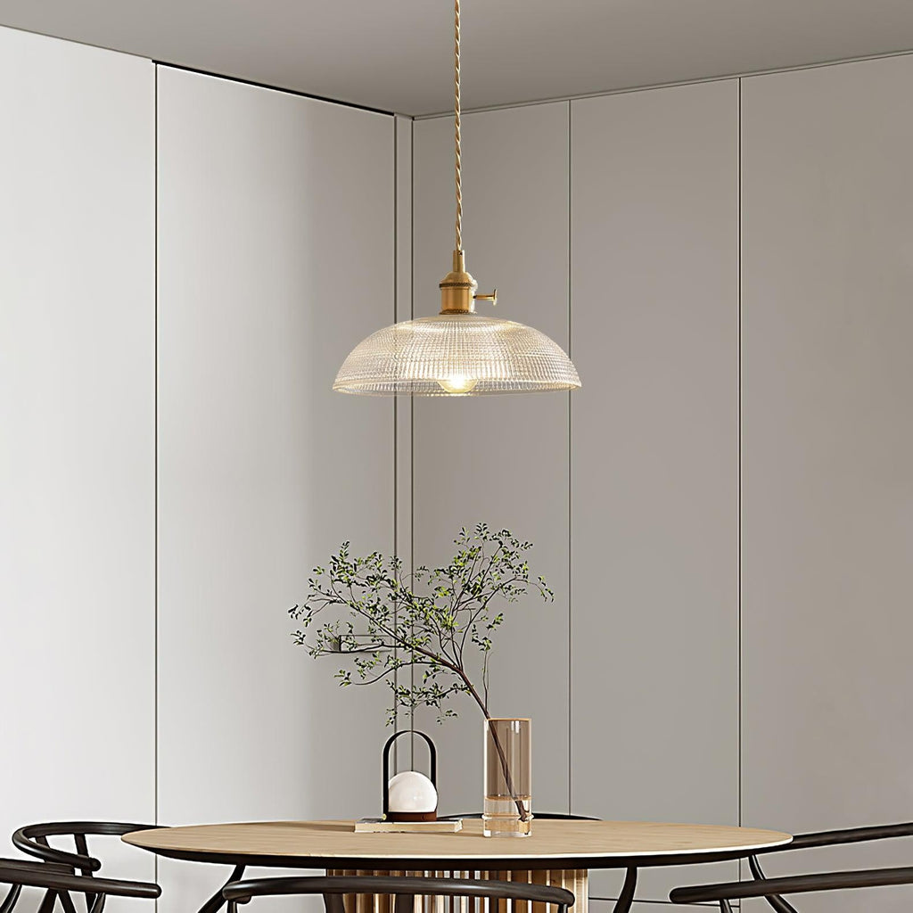 Heliora Ribbed Glass Pendant