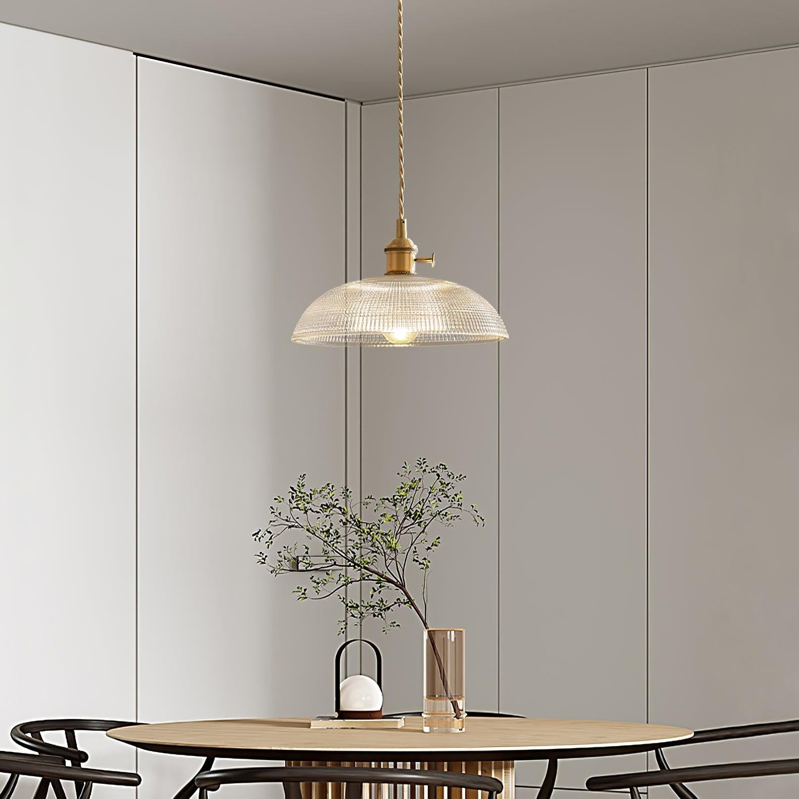 Heliora Ribbed Glass Pendant