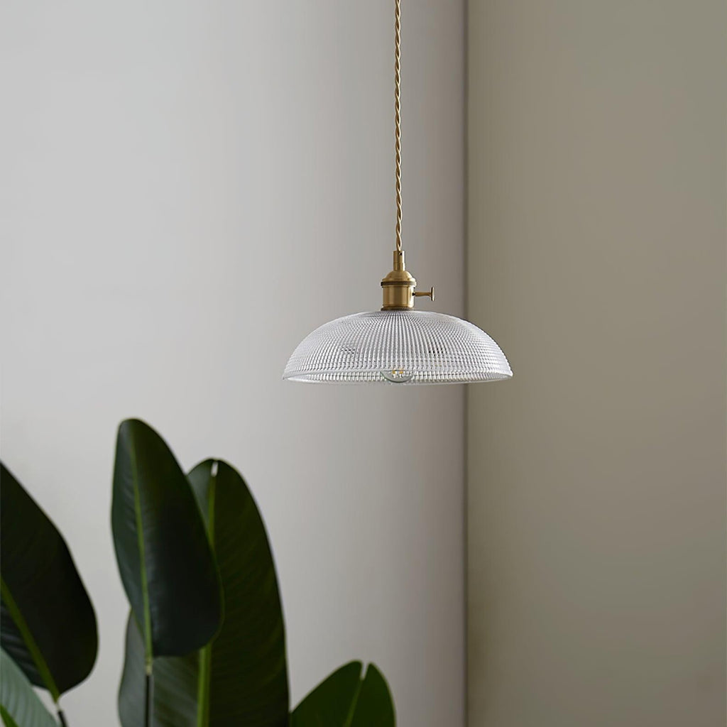 Heliora Ribbed Glass Pendant