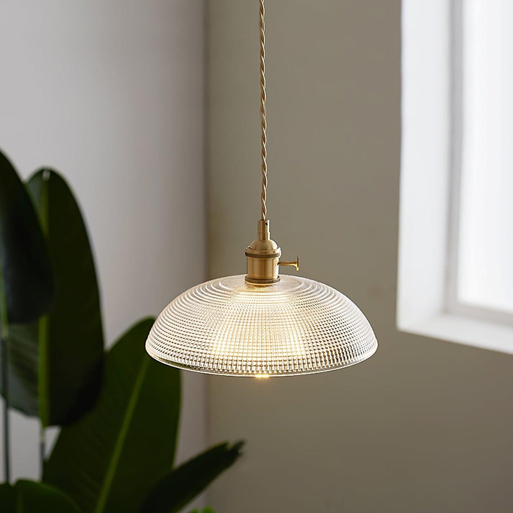 Heliora Ribbed Glass Pendant