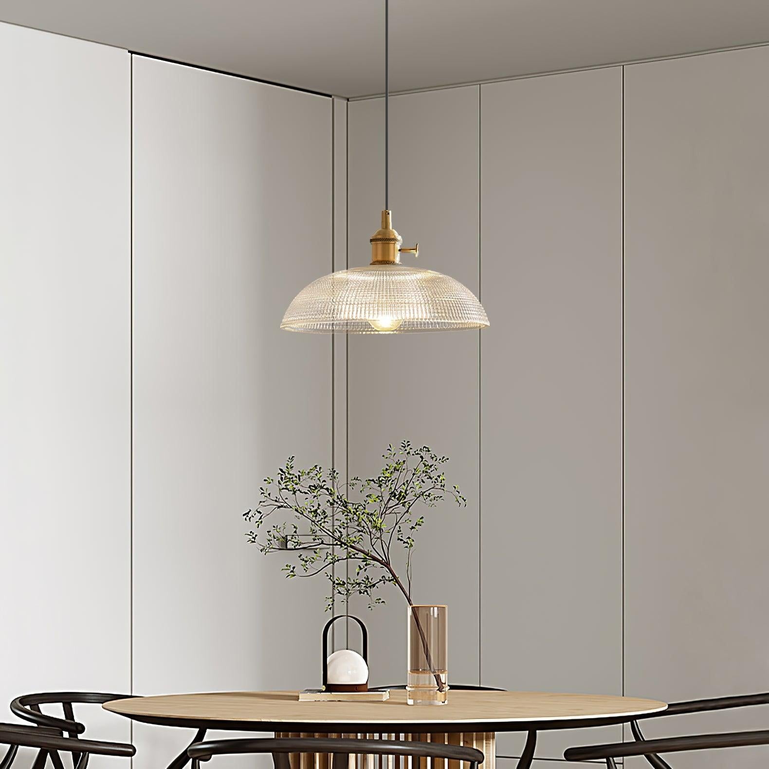 Heliora Ribbed Glass Pendant