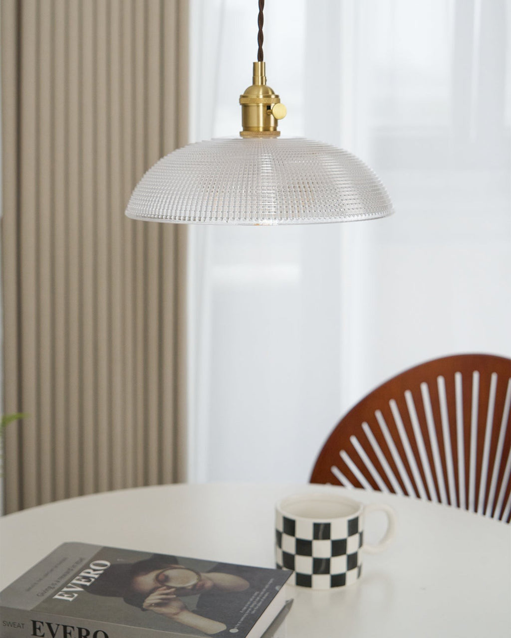 Heliora Ribbed Glass Pendant