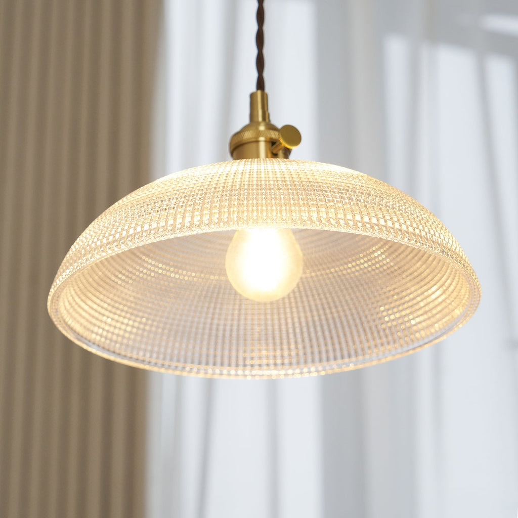 Heliora Ribbed Glass Pendant