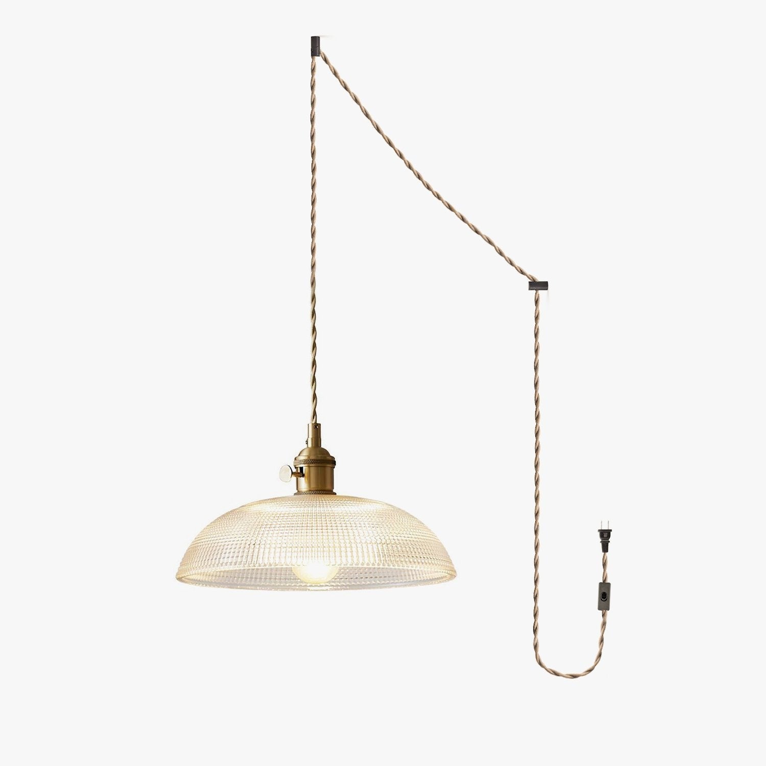 Heliora Ribbed Glass Pendant