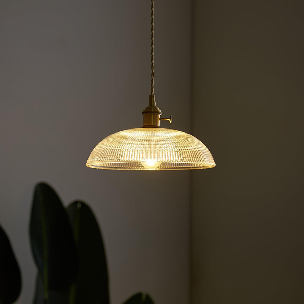 Heliora Ribbed Glass Pendant