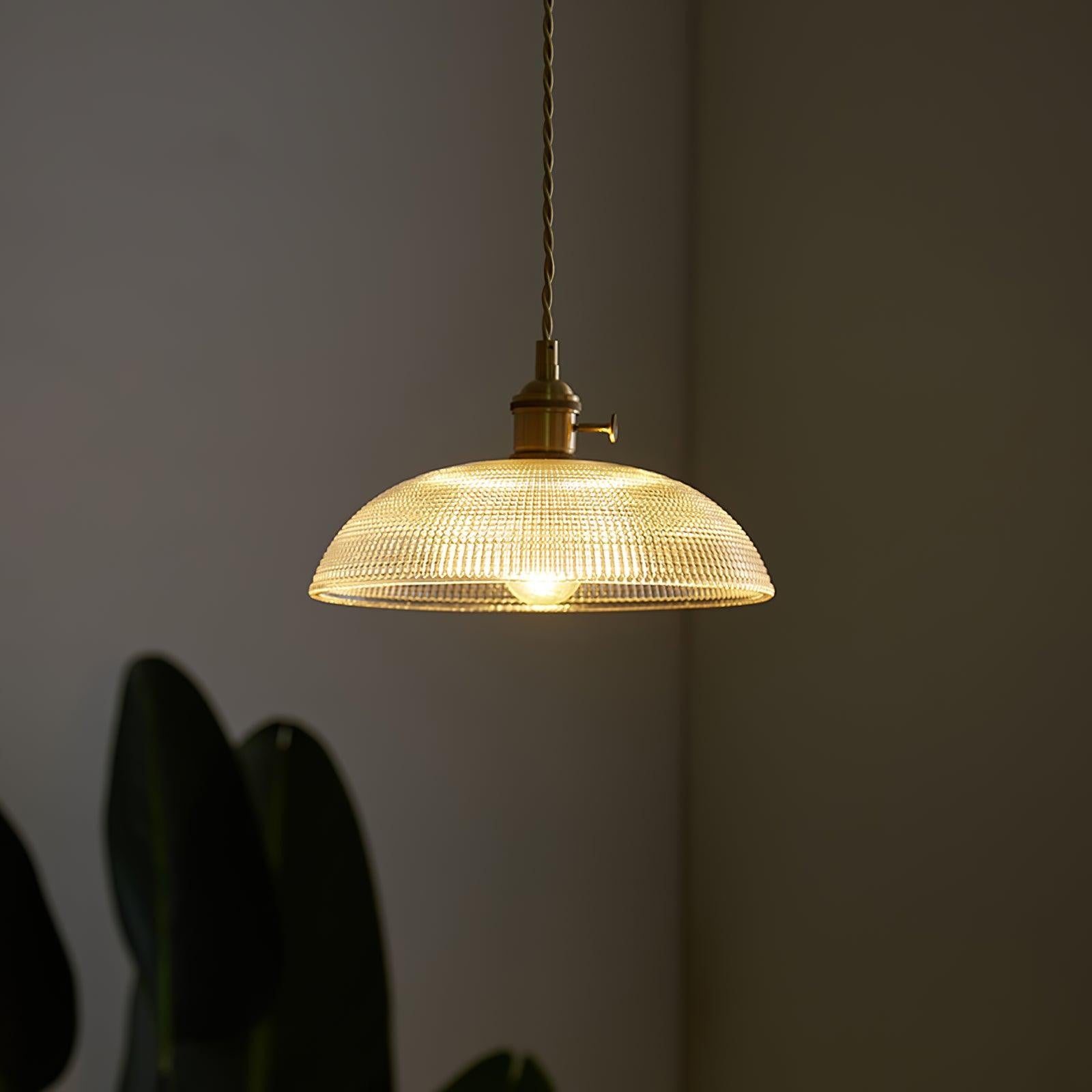 Heliora Ribbed Glass Pendant