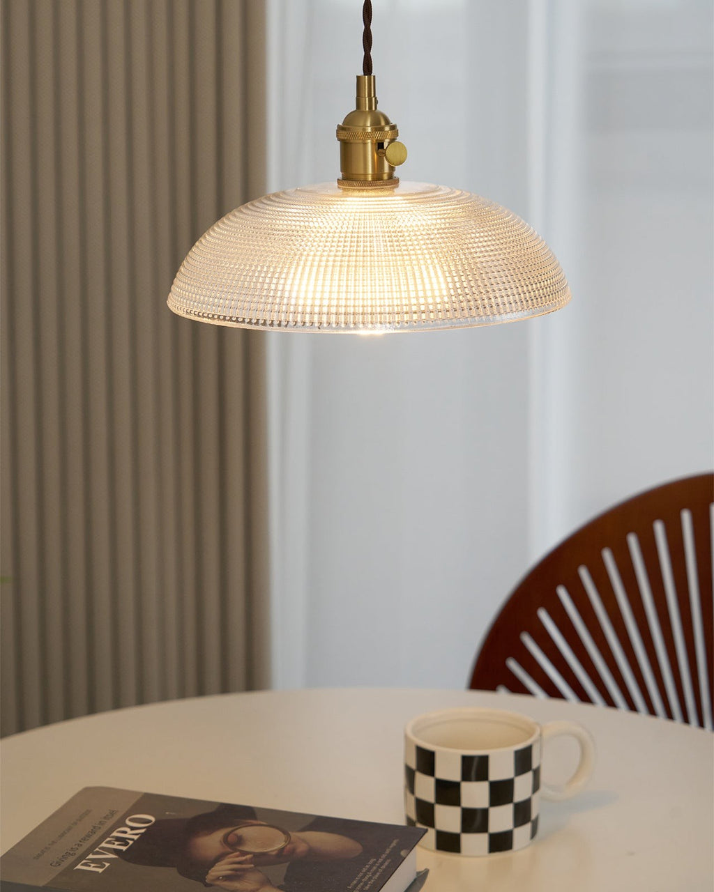 Heliora Ribbed Glass Pendant