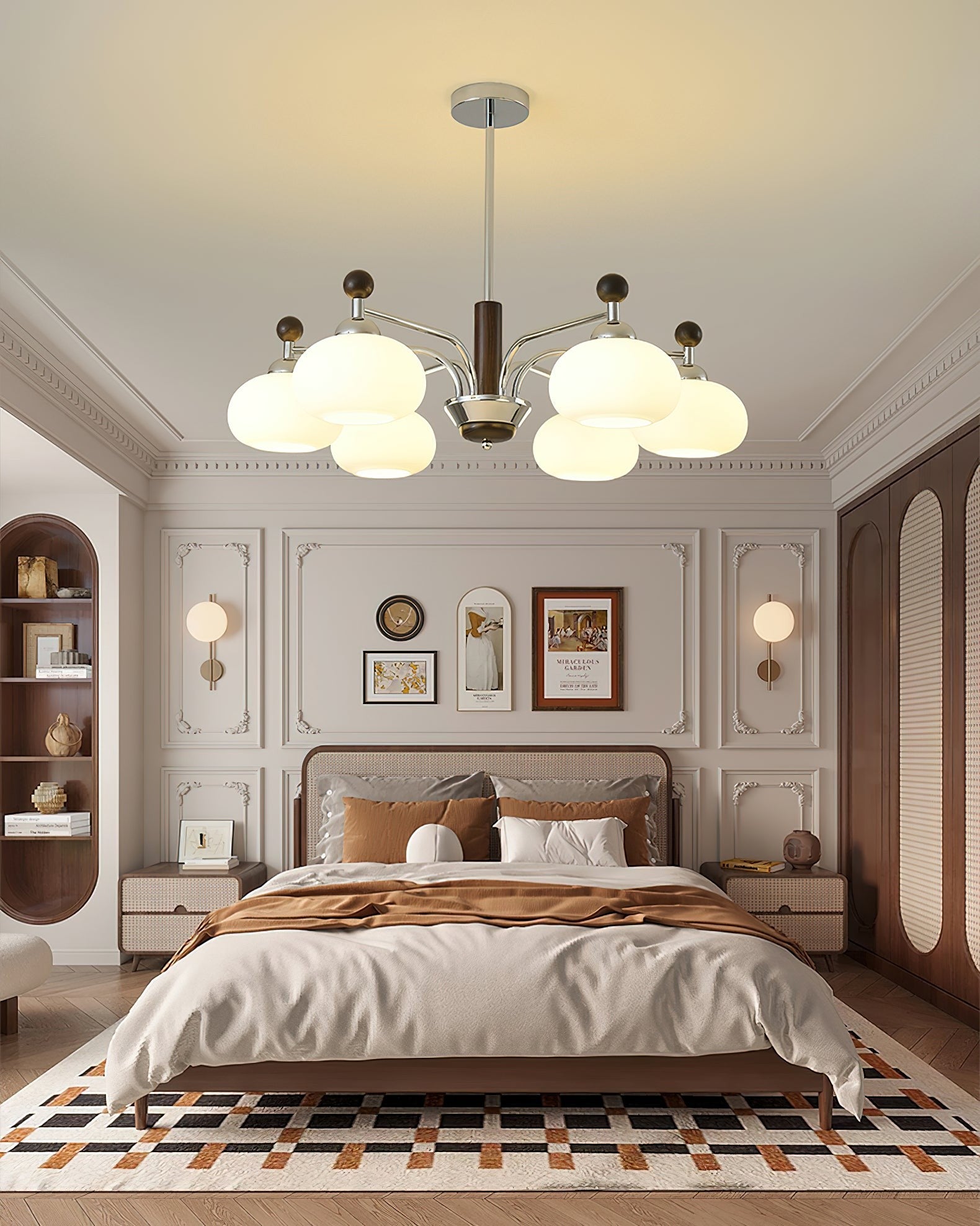 Novara Oak Arm Chandelier