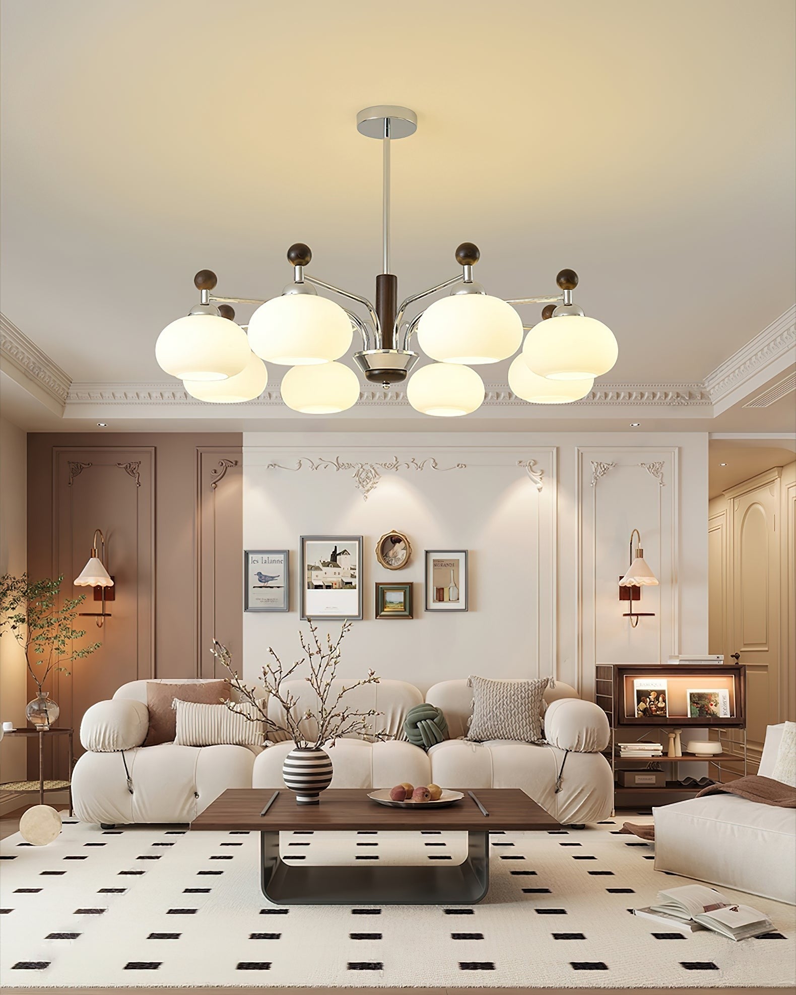 Novara Oak Arm Chandelier