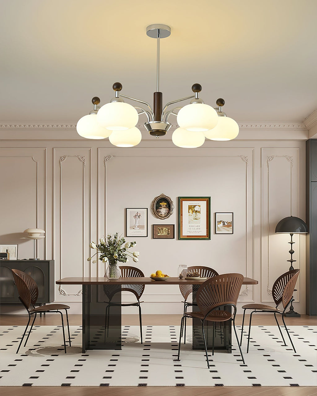 Novara Oak Arm Chandelier