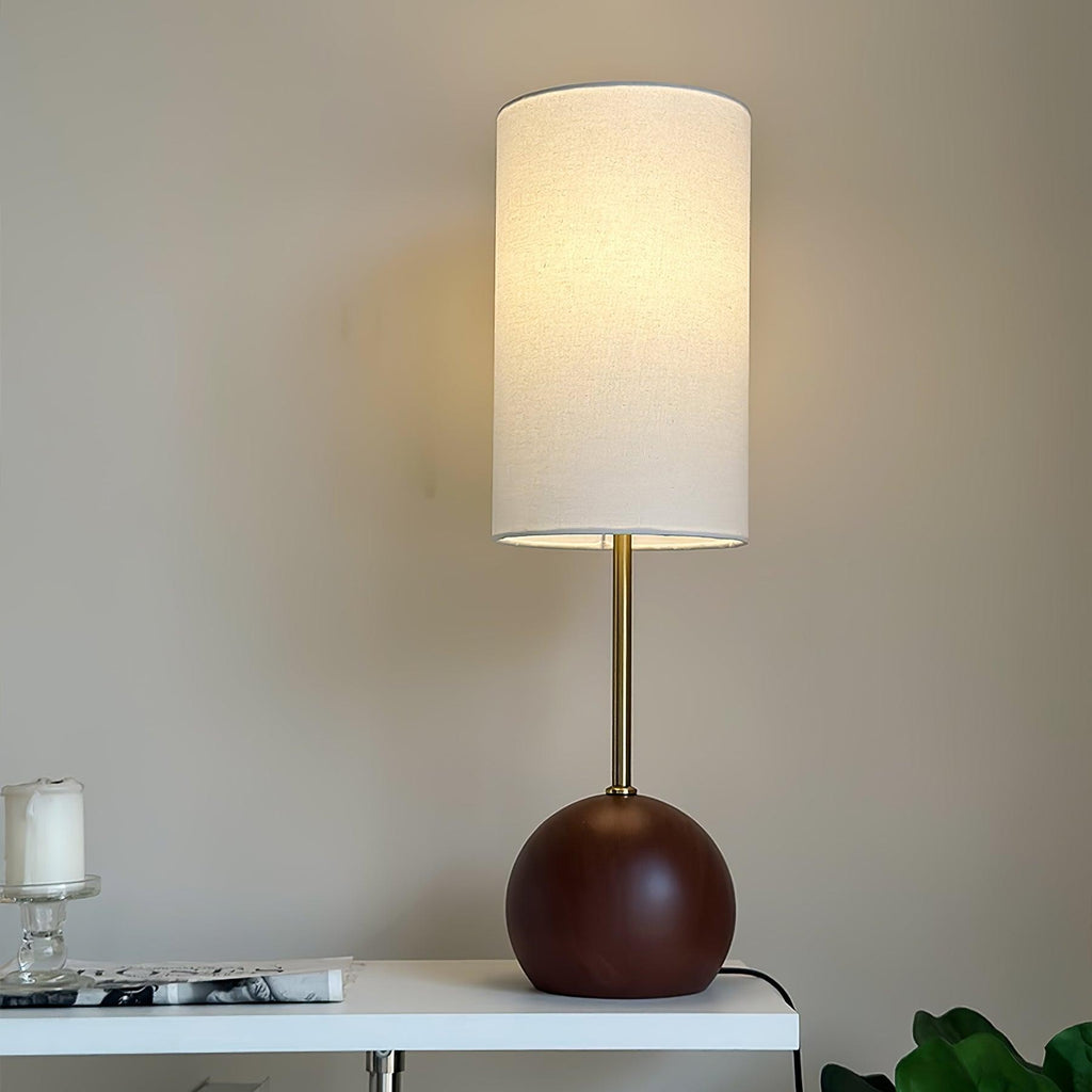 Orbella Wood Sphere Table Lamp