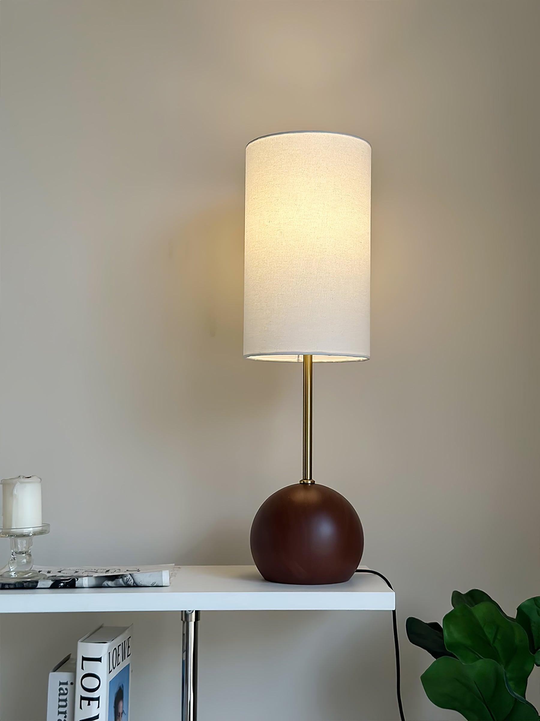 Orbella Wood Sphere Table Lamp