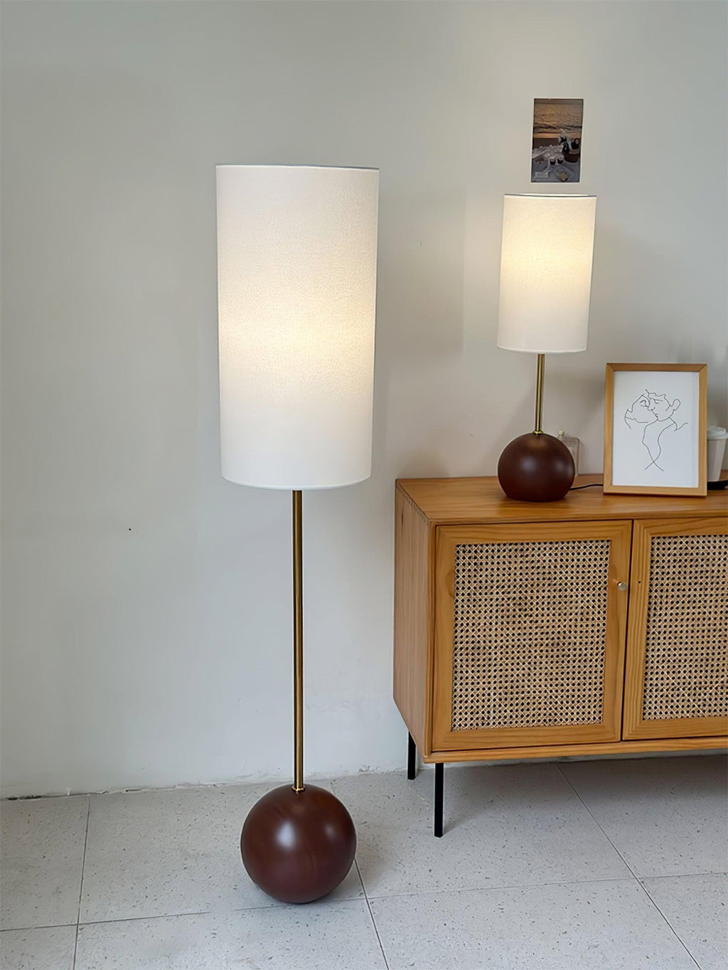 Orbella Wood Sphere Table Lamp