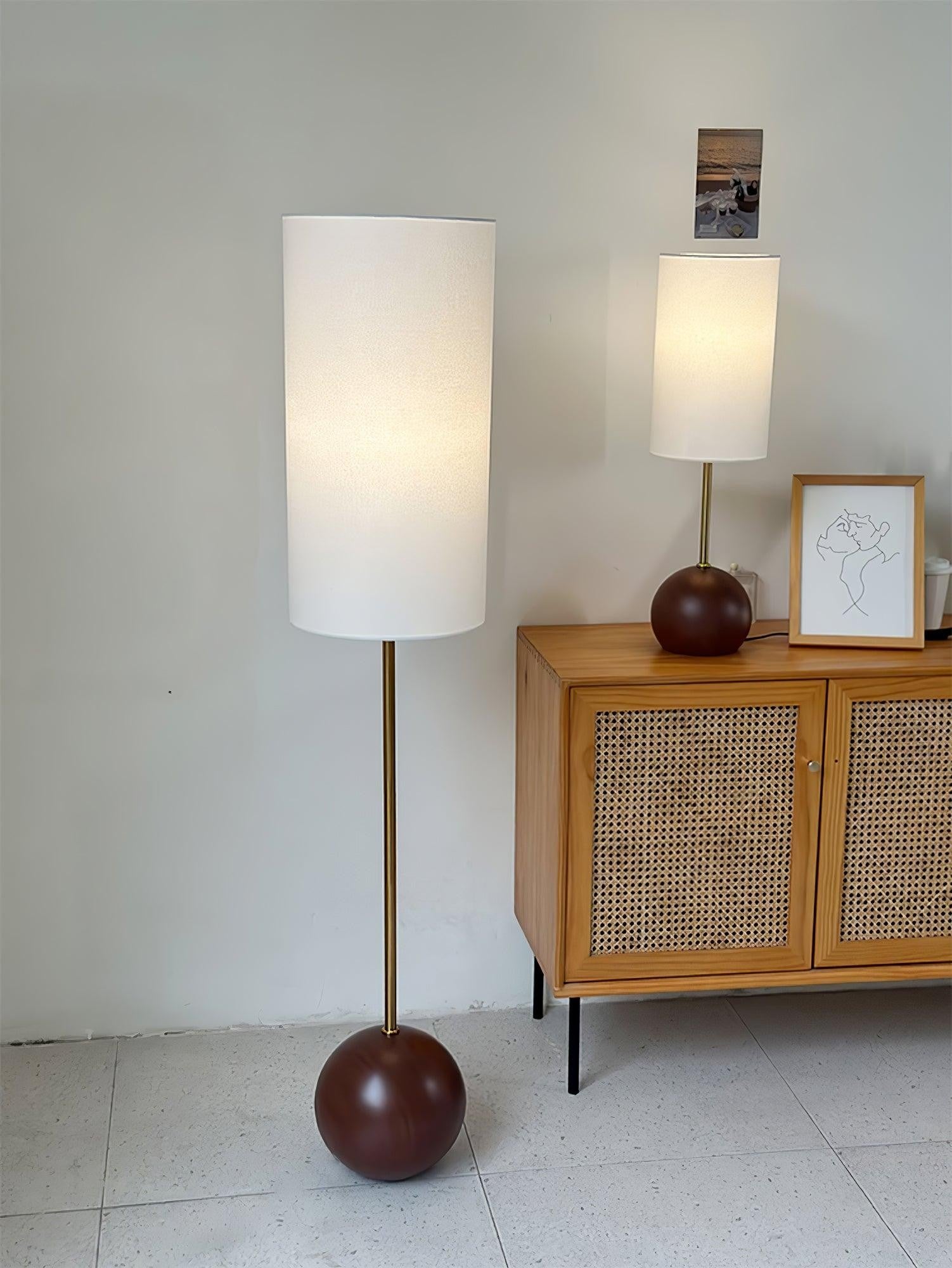 Orbella Wood Sphere Table Lamp