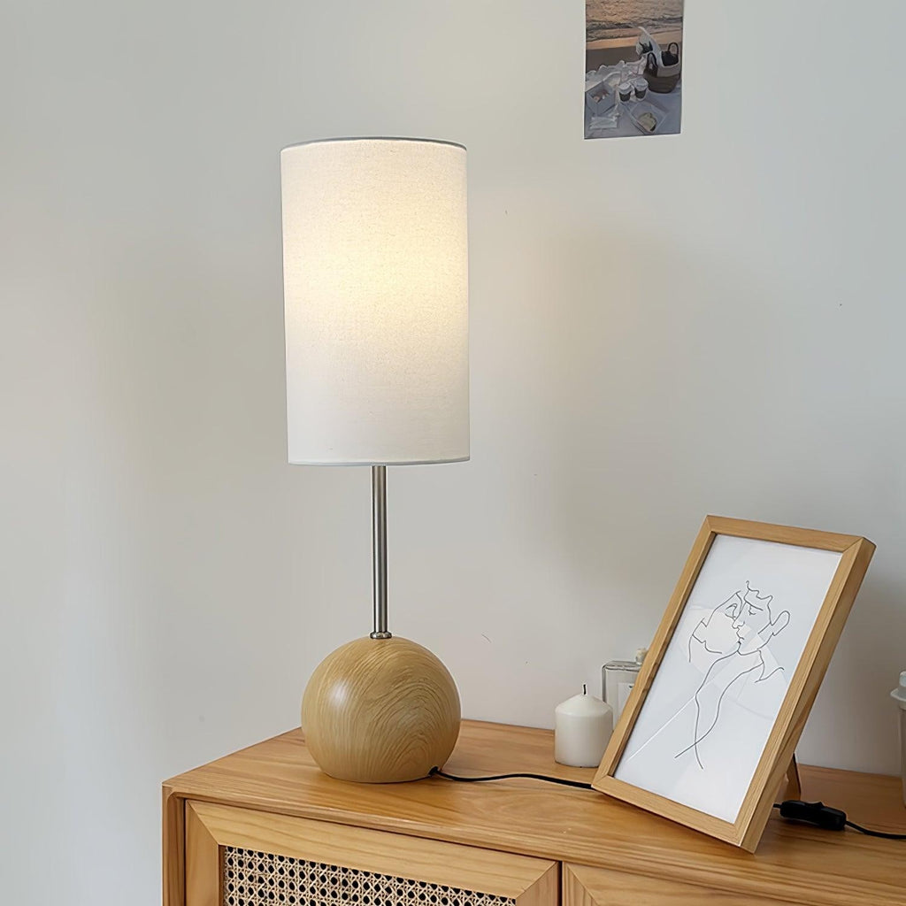 Orbella Wood Sphere Table Lamp