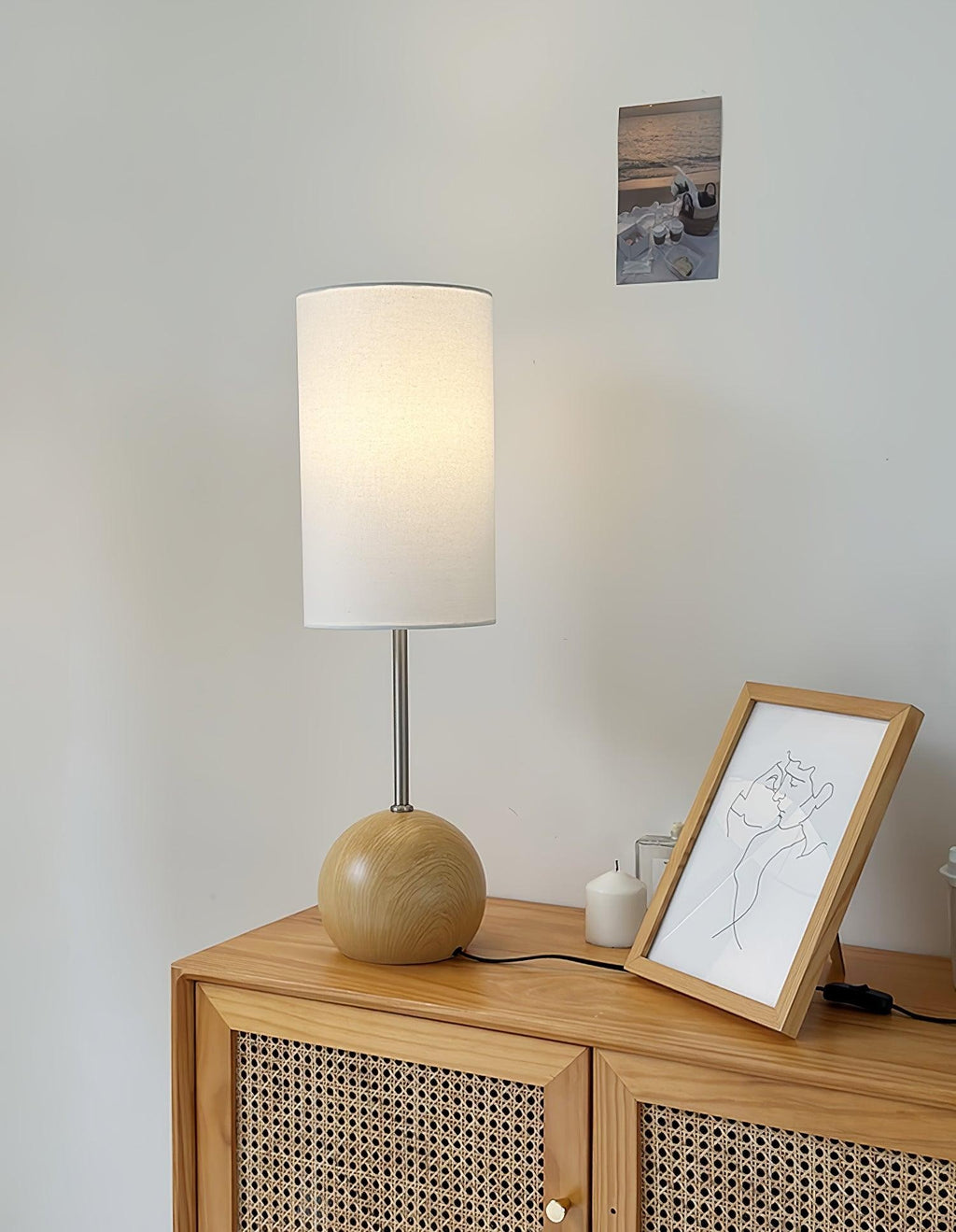 Orbella Wood Sphere Table Lamp