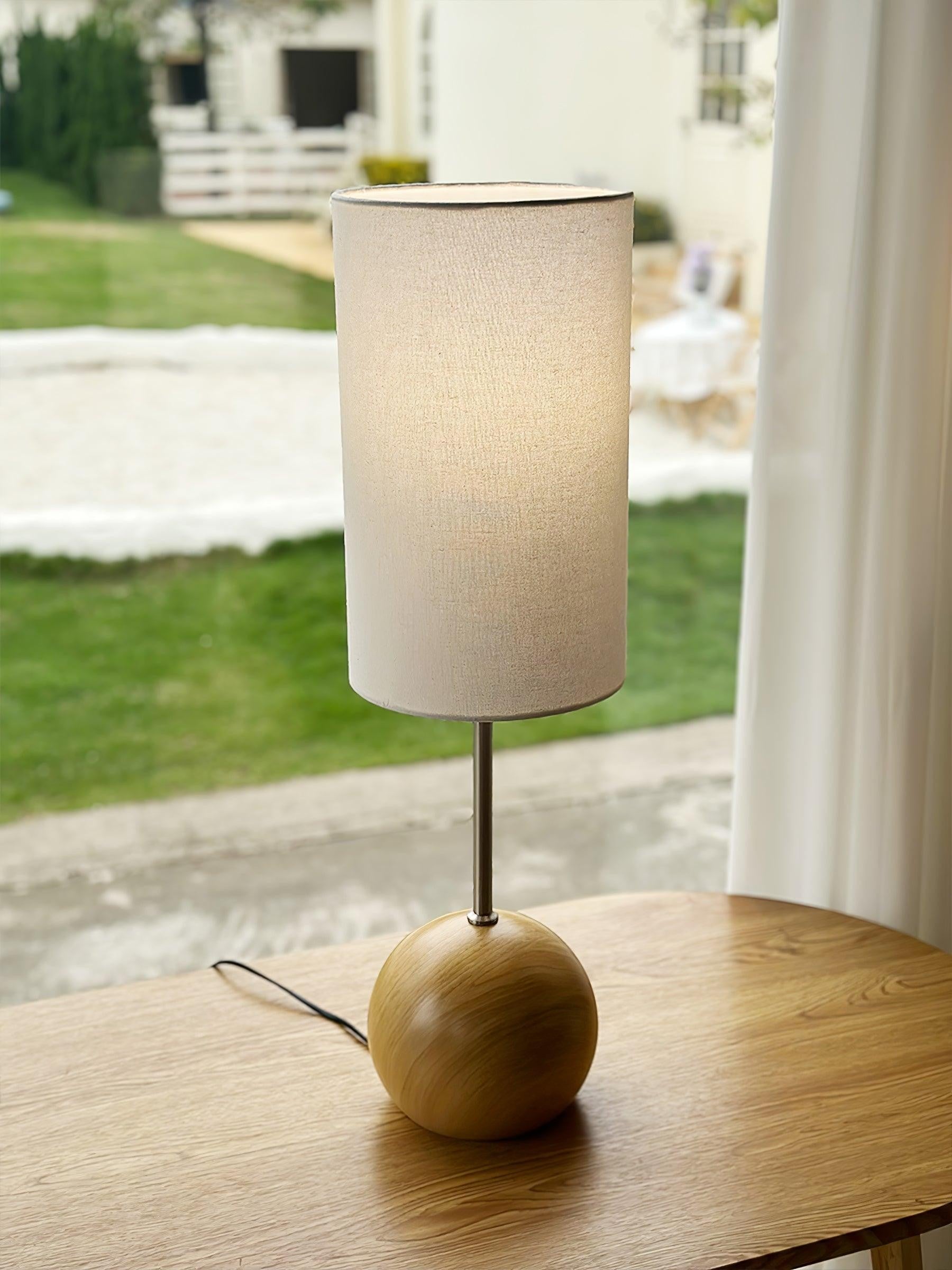 Orbella Wood Sphere Table Lamp