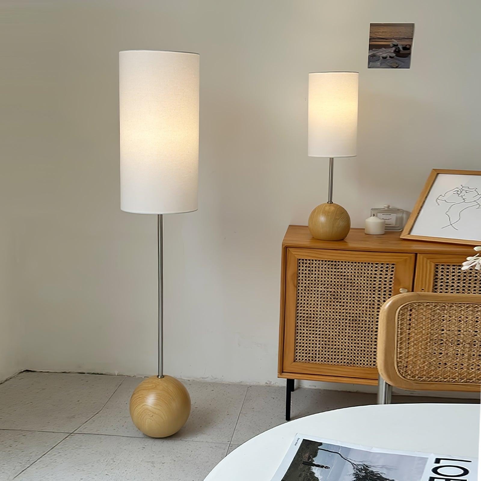 Orbella Wood Sphere Table Lamp