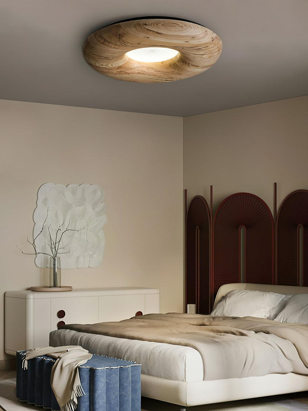 Orvino Wooden Ring Ceiling Light