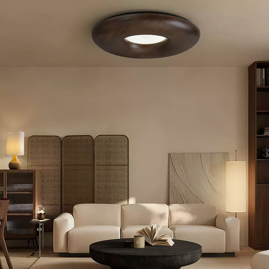 Orvino Wooden Ring Ceiling Light