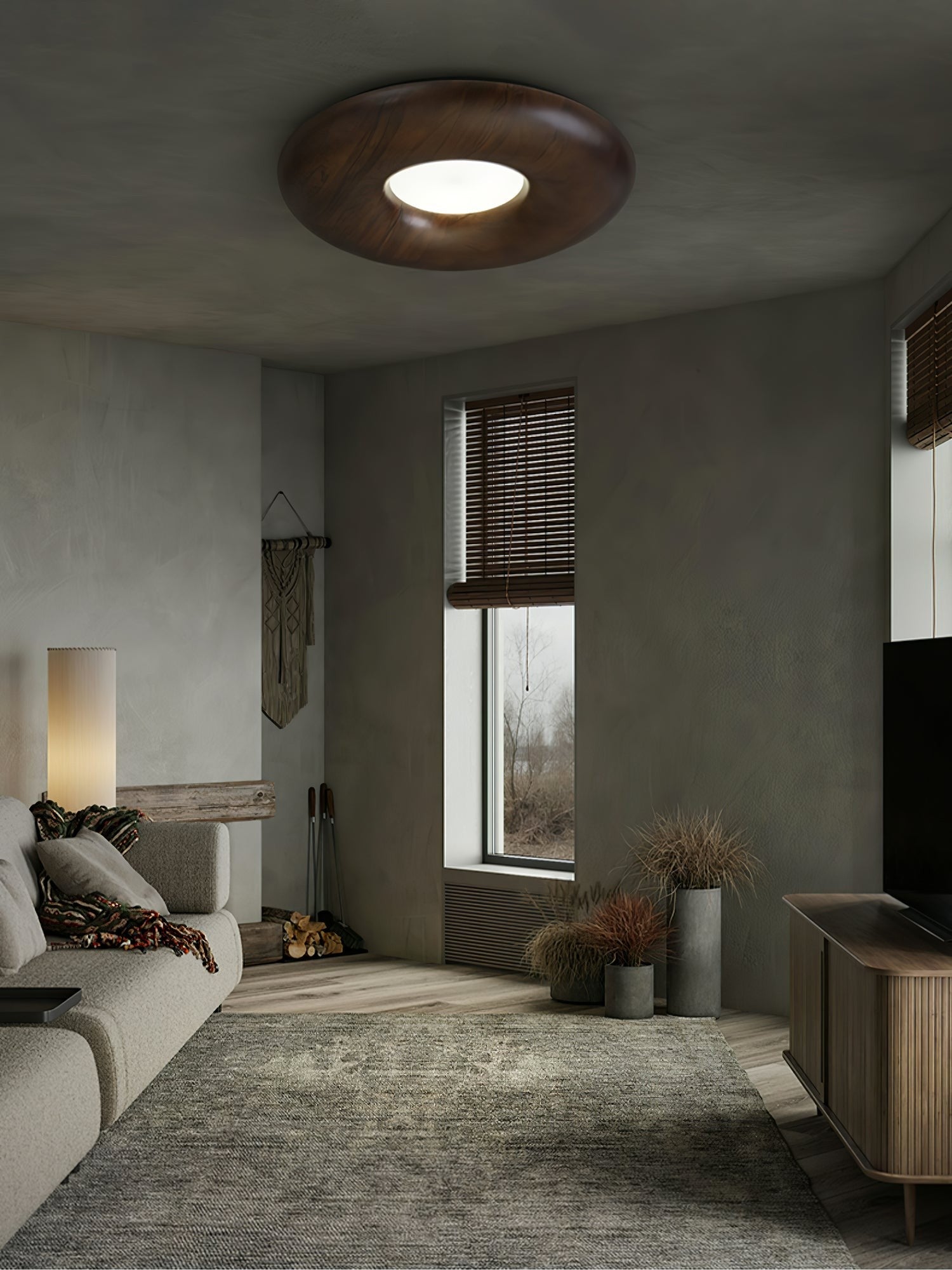 Orvino Wooden Ring Ceiling Light