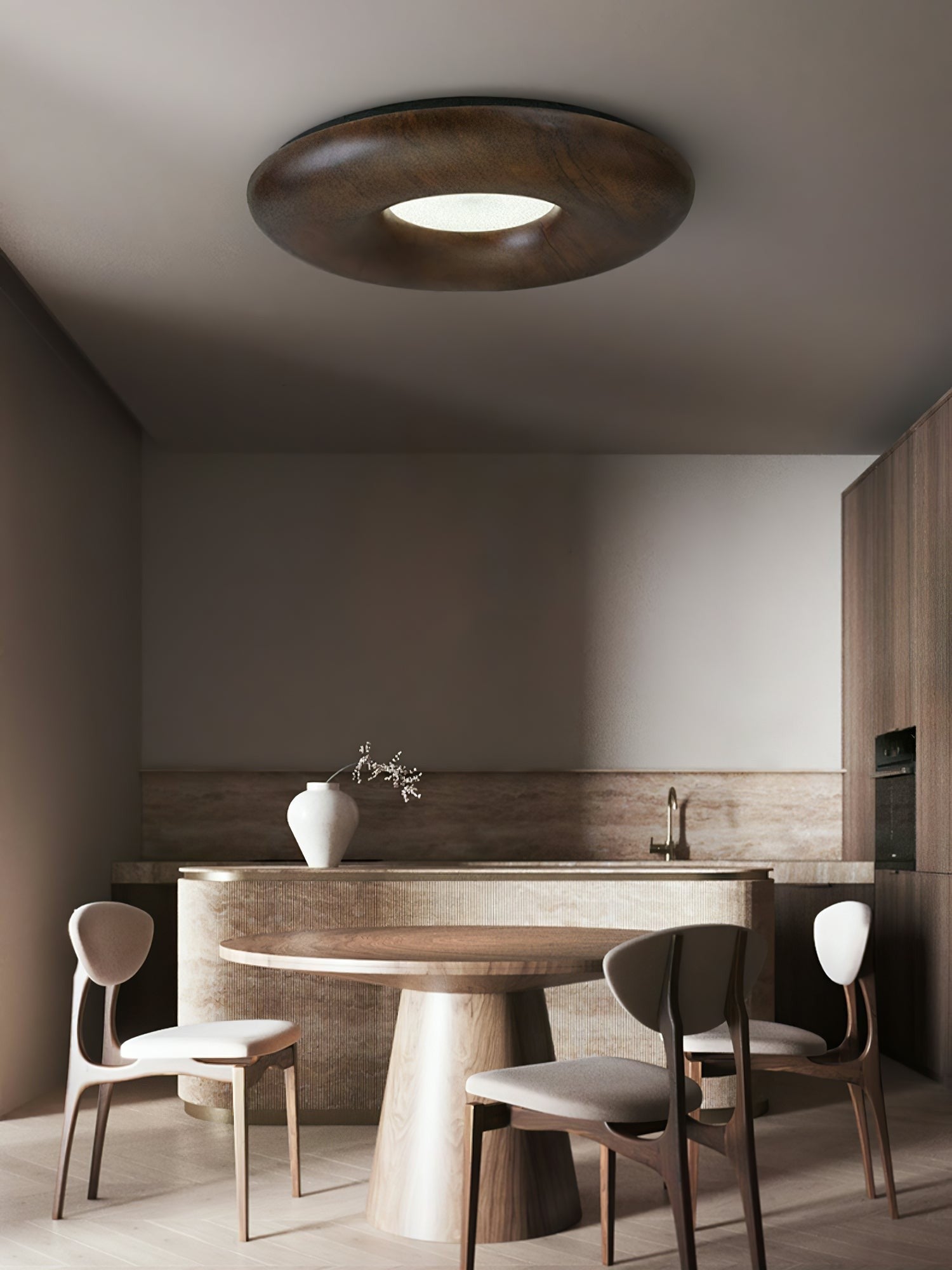 Orvino Wooden Ring Ceiling Light