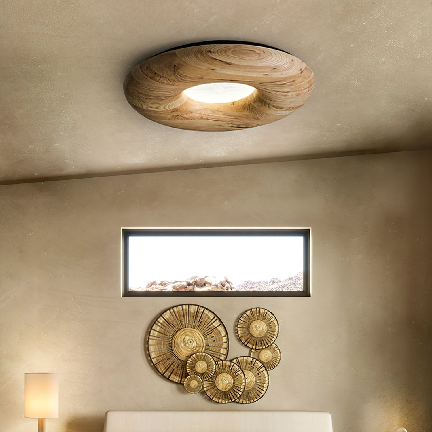 Orvino Wooden Ring Ceiling Light