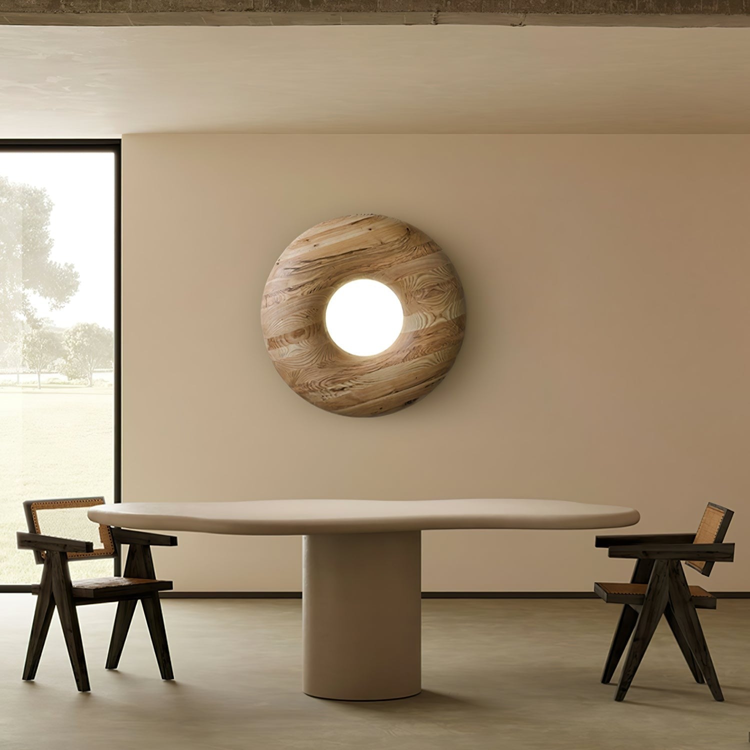Orvino Wooden Ring Ceiling Light