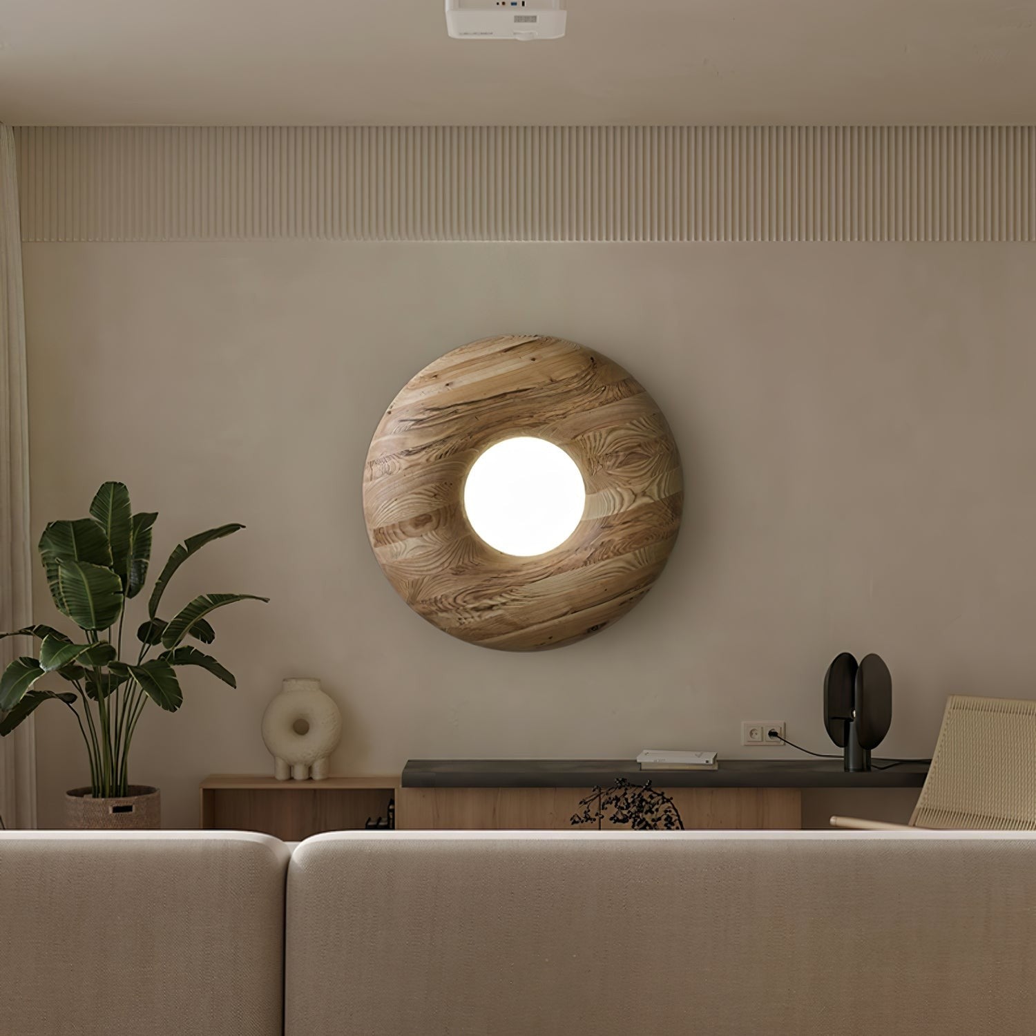 Orvino Wooden Ring Ceiling Light