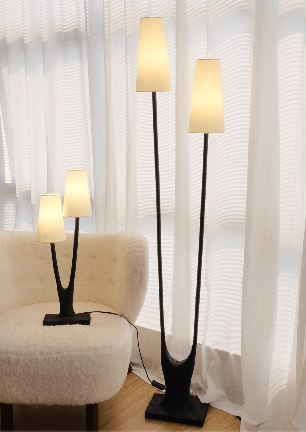 Sylvara Organic Dual-Shade Floor Lamp