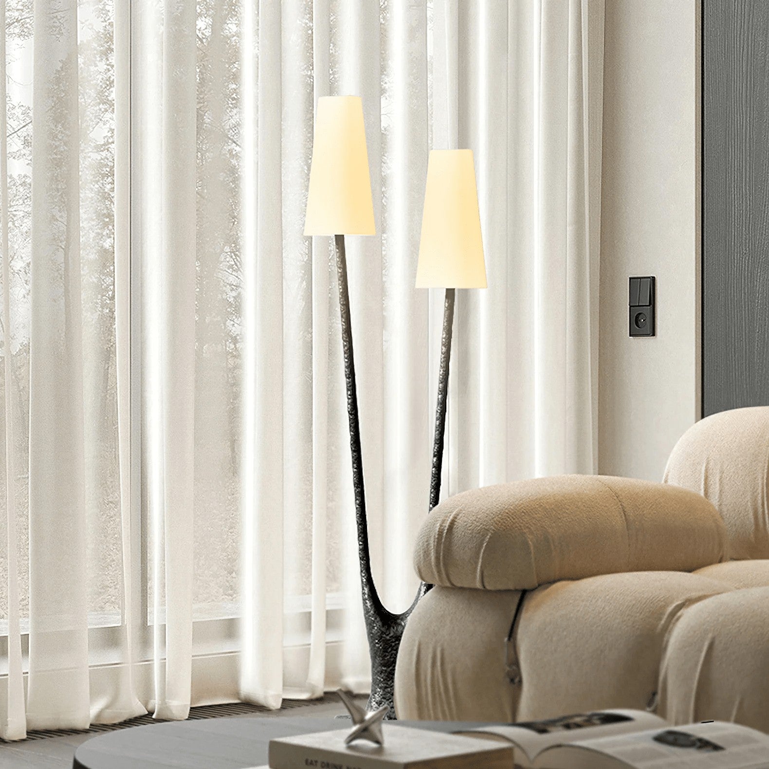 Sylvara Organic Dual-Shade Floor Lamp